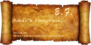 Babák Fausztina névjegykártya